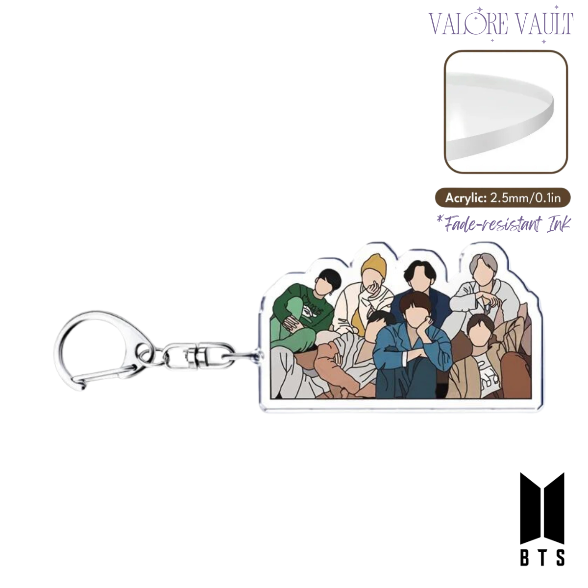 ✨ FACELESS™ BTS Silhouette Acrylic Keychain 💜